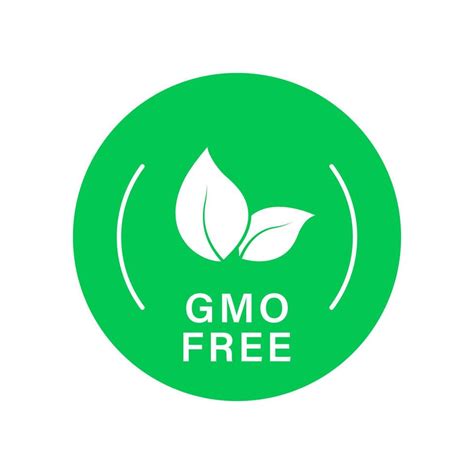 Gmo Free Green Silhouette Icon Non Gmo Label Only Natural Organic