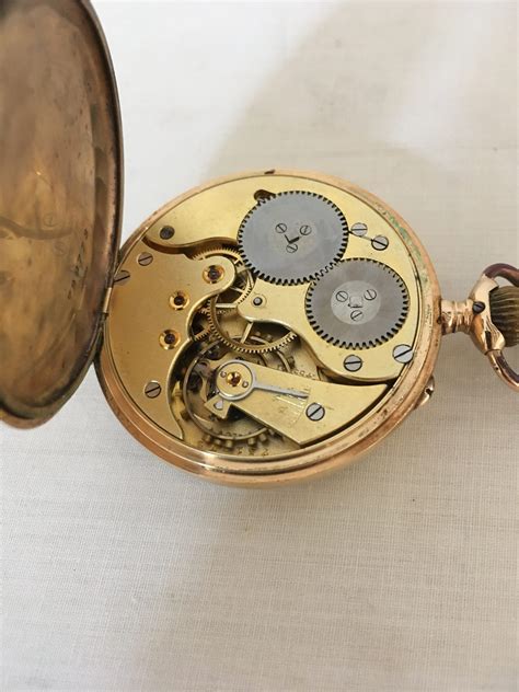 IWC 14 Krt Gouden Heren Zakhorloge Met Ketting Schut Antiek