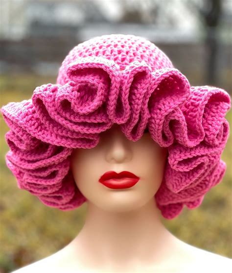 Crochet Ruffle Hat Etsy