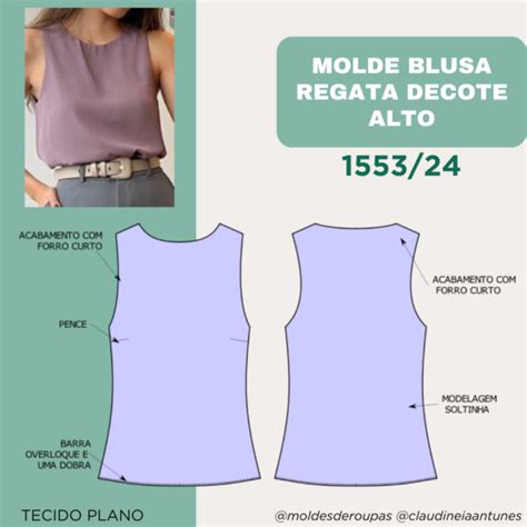 Molde Blusa Regata Decote Alto 155324 Camaleoa Atelier De Costura