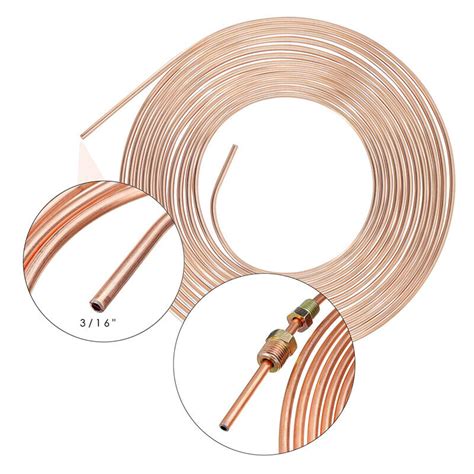 1PC 25 Foot Roll Coil 3 16inch OD Copper Nickel Brake Line Tubing 16