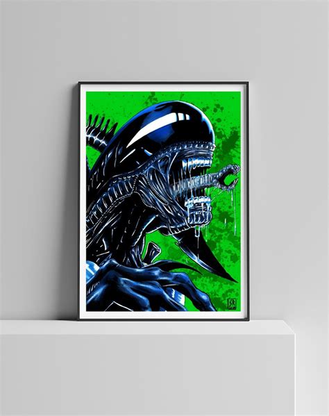 ALIEN Xenomorph A4 Movie Poster 8.5 X 11 Art by Sam Rogers Classic 80's ...