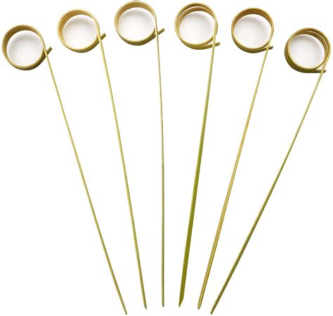 BLUE TOP Bamboo Cocktail Picks 100 PCS Bamboo Skewers 6 Inch With