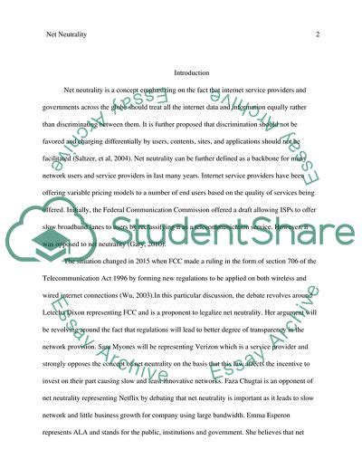 Key Aspects Of Net Neutrality Coursework Example Topics And Well