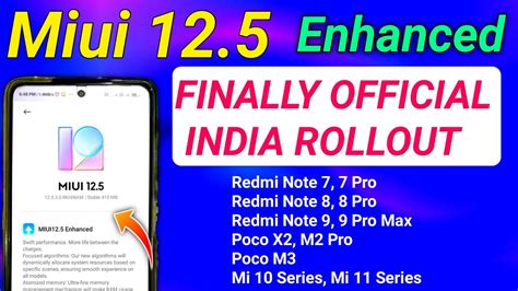 Miui 12 5 Enhanced Rollout India Devices Redmi Note 7 Note 9 Pro