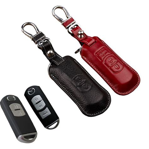 Shop Car Stickers Online 2017 Leather Key Fob Cover Case For Mazda 2 3