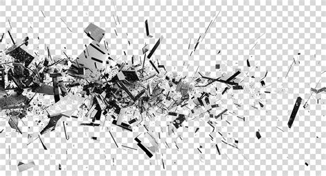 Premium Psd Black And White Digital Art Flying Broken Objects On
