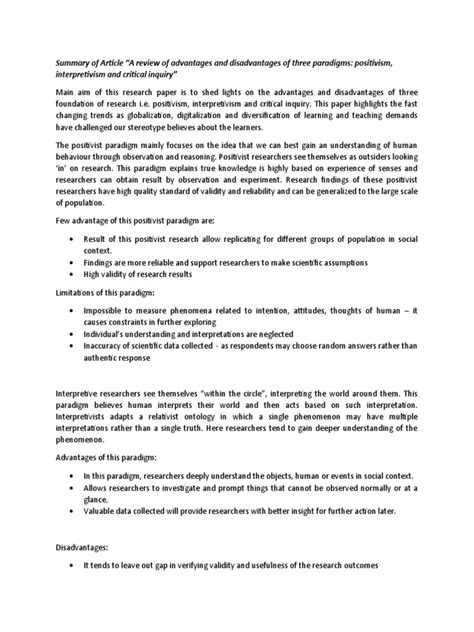 paradigms  research  positivism paradigm