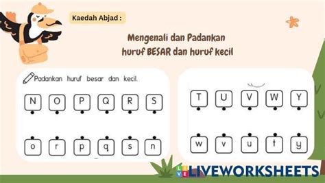 Padankan Huruf Besar Dengan Huruf Kecil Live Worksheets