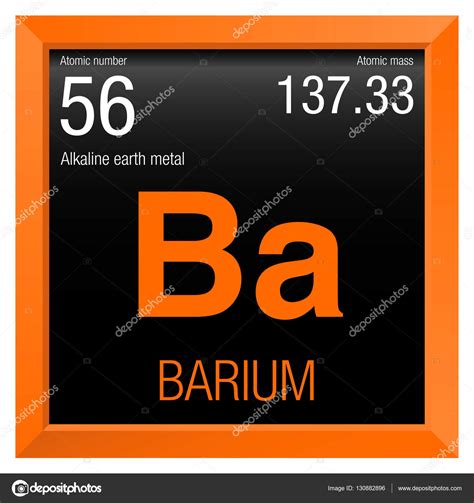 Símbolo Del Bario Elemento Número 56 De La Tabla Periódica De Los Elementos Química Marco