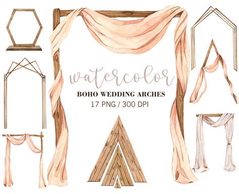 Wedding Watercolor Clipart Boho Wedding Arch Wedding Decor Etsy Uk