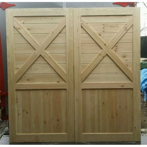 Garden Gate Driveway Pine Side Hung Double Gate Doors In Barn X Brace