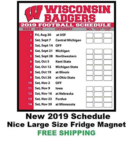 Uw Badgers Football Schedule