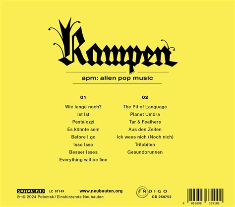 Rampen Apm Alien Pop Music Double Cd With Booklet Shop Neubauten