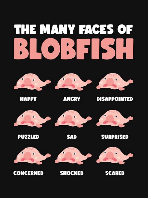 Faces Of Blobfish Fish Gift Funny Blobfish T Shirt For Sale By