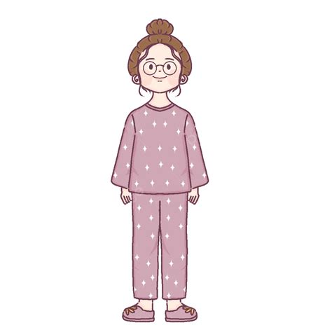 Cute Girl In Pajamas Cute Girl Pajamas PNG Transparent Clipart Image