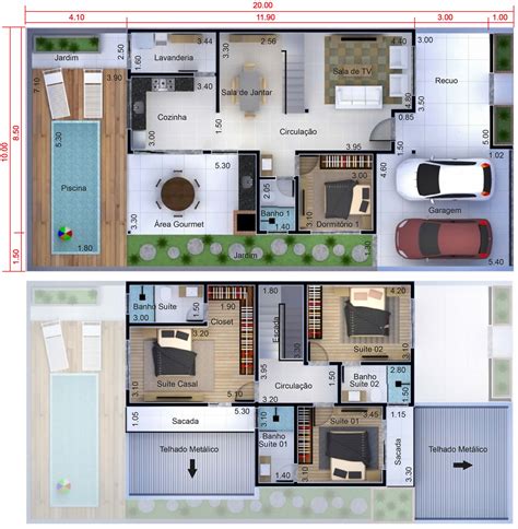 Planta De Sobrado Quartos Projetos De Casas Modelos De Casas E