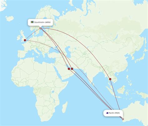 All Flight Routes From Perth To Stockholm Per To Arn Flight Routes