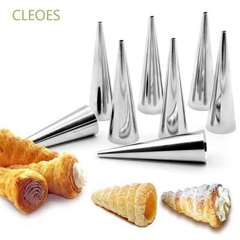 CLEOES Croissant Brioche Mold Stainless Steel Baking Tool Cannoli Tubes