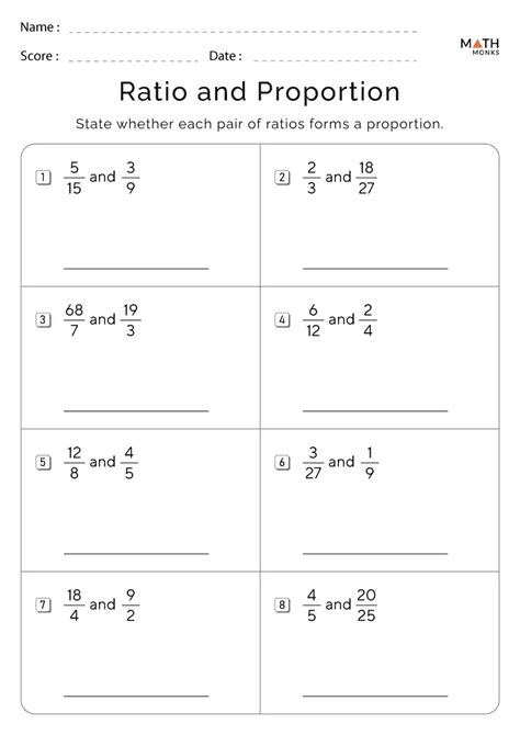 Ratio And Proportion Worksheets Math Monks Worksheets Library