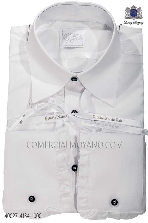 White Shirt Cotton Fabric With Ruffles Mario Moreno Moyano