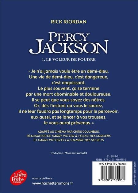 Percy Jackson Tome 1 Le Voleur De Foudre Rick Riordan 2019109956