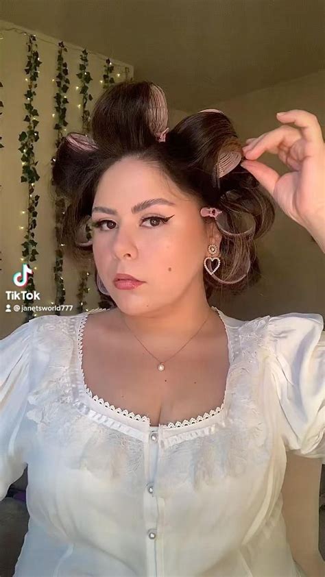 Janet Esmeralda On Tiktok Video In Big Hair Rollers Hair