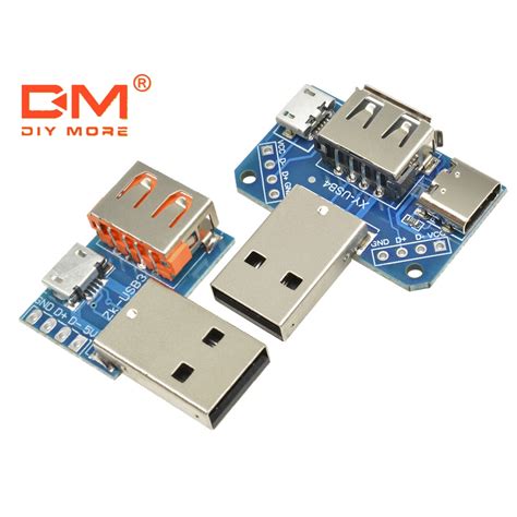 5 V Usb Head Switchboard Usb Male To Female To Type C Micro Usb To 2 54 มม 4 P Usb อะแดปเต