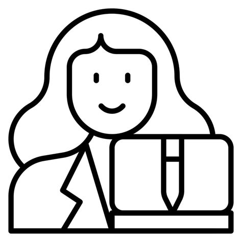 Designer Female Line Icon 14812707 Vector Art At Vecteezy