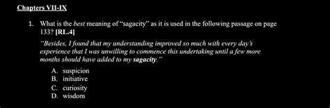 Solved Chapters Vii Ixwhat Is The Best Meaning Of Sagacity