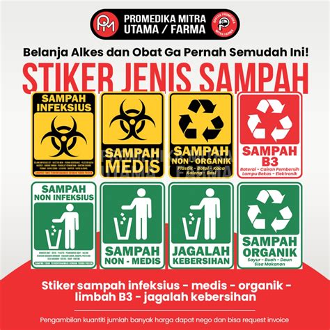 Jual Stiker Jenis Sampah Infeksius Medis Organik Limbah B3