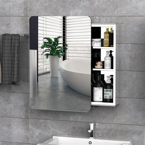 Curved Bathroom Storage Cabinet Mirror