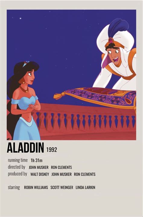 Aladdin Disney Movie Posters Film Poster Design Character Card