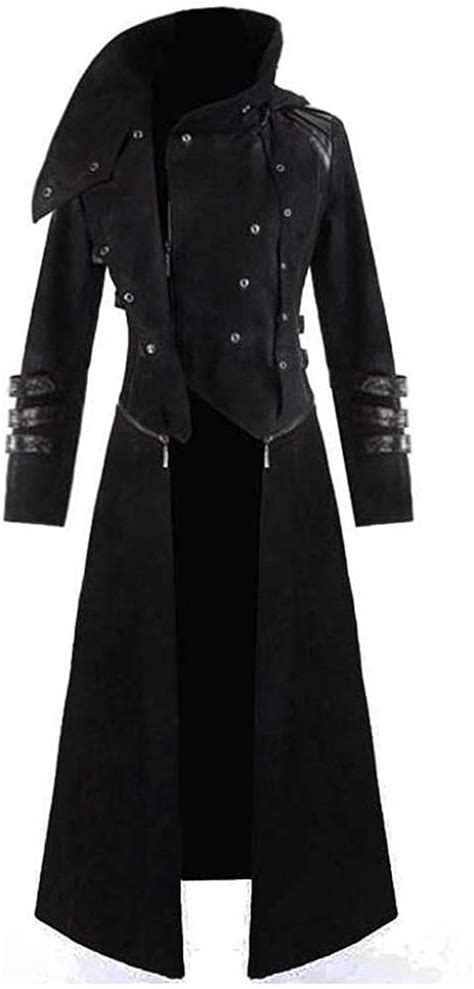 Mens Black Tailcoat Jacket Gothic Steampunk Victorian