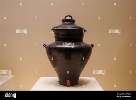 Beijing China February Longshan Culture Black Pot In The