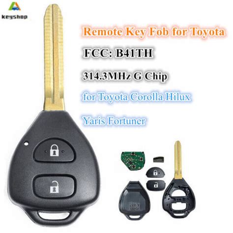 For Toyota Corolla Hilux Yaris Fortuner Remote Key Fob B41TH 314 3MHz G