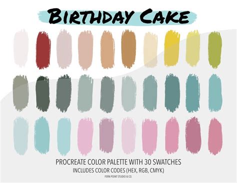 Procreate Color Palette Bundle 4 Palettes Cake Instant Etsy