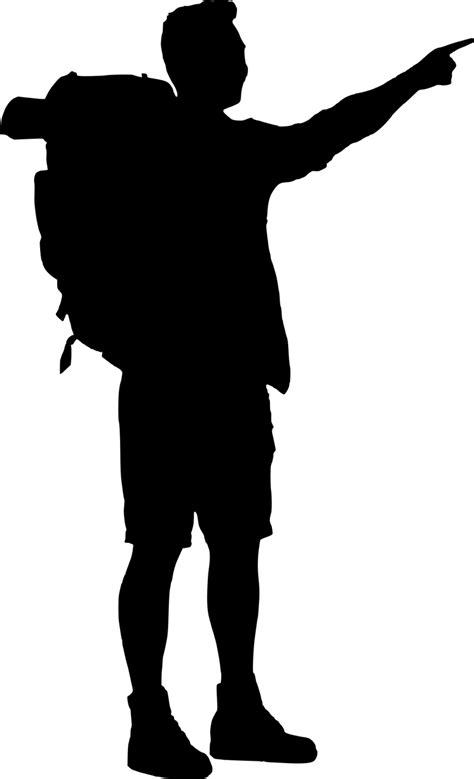 Hiker Vector Tourist Transparent & Png Clipart Free - Silhouette ...