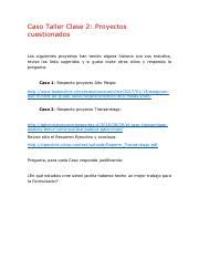 Caso Taller Clase 2 FP Pdf Caso Taller Clase 2 Proyectos