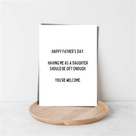 Funny Father's Day Card From Daughter Printable Funny Father's Day Card ...