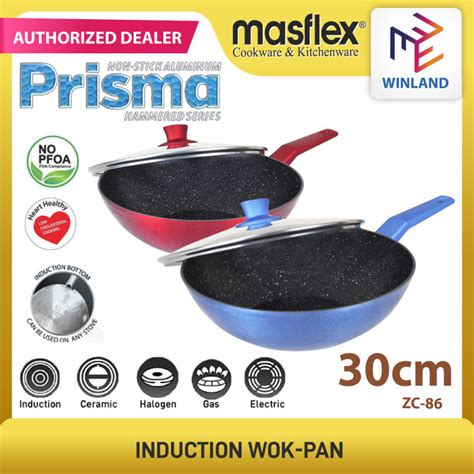 MASFLEX By Winland 3 Layer Non Stick Induction Wok Pan 30cm Heavy Gauge