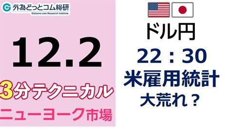 ドル円見通し 「22：30 米雇用統計 、大荒れ？」見通しズバリ！3分テクニカル分析 ニューヨーク市場の見通し 2022年12月2日