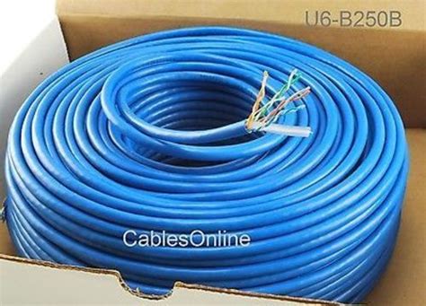 250ft Solid Cat6e CMR 550 MHz High Performance 23 AWG Copper BULK Cable