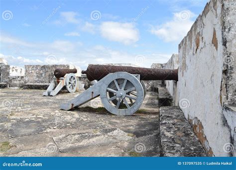 Colonial Cannon At The Entrance Of The Conde Gate In The Colonial Zone