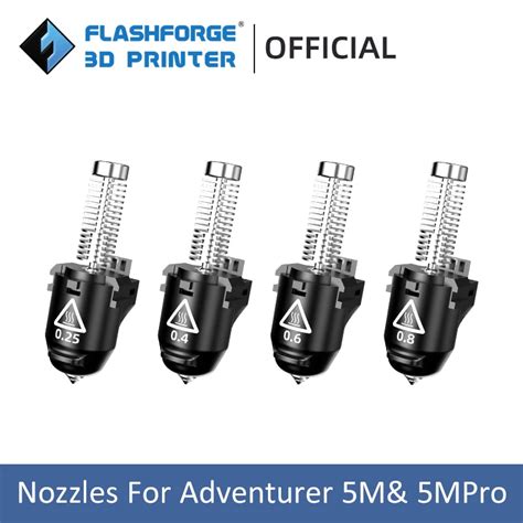 Flashforge Adventurer 5M And 5M Pro Nozzles 0 25mm 0 4mm 0 6mm 0 8mm