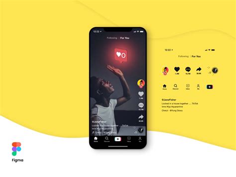 Free TikTok Screen UI Mockup (FIG)