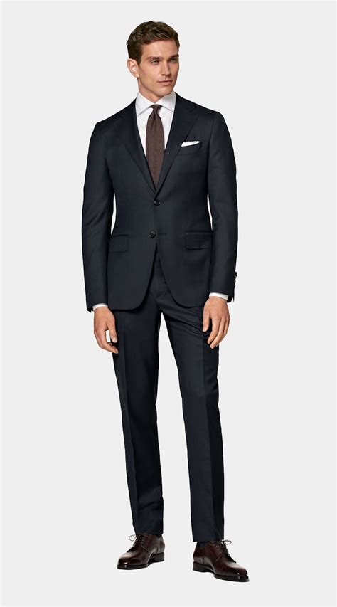 Navy Tailored Fit Lazio Suit In Pure S150 S Wool SUITSUPPLY