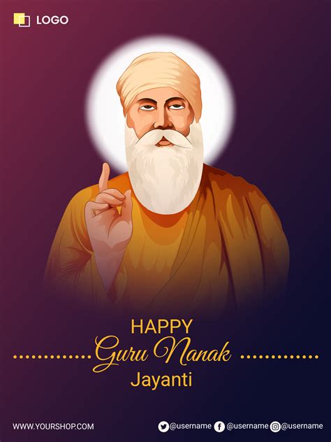 Best Guru Vishnu Jayanti Quotes Wishes Images Guru Nanak Jayanti Poster