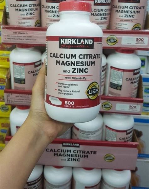 Hcm ViÊn UỐng Kirkland Signature Calcium Citrate Magnesium And Zinc MỸ 500 ViÊn Date 2024