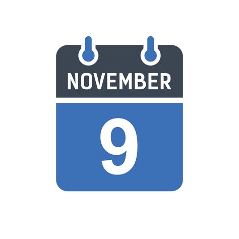 November 9 Calendar Date Icon 5260410 Vector Art At Vecteezy